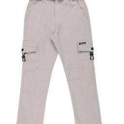 CAVIO Cotton Blend Woven Solid Cargo Pants With Belt - Grey-image-84