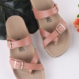 OZZOH Sable Women Open Toe Flats with Buckles-image-13