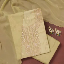 Koskii Organza Unstitched Dress Material-picture-9