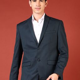 V-Mart Cotton Slim Fit Notched Lapel Collar Single Breasted Formal Blazer-picture-14