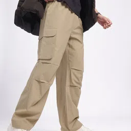 glitchez Men Comfort Meets Style Self-Checked Relaxed Fit Cargo-Style Trousers-image-12