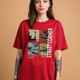 SMARTEES Graphic Printed Round Neck Drop-Shoulder Sleeves Cotton Oversized T-shirt-image-53