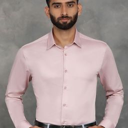 Greenfibre Men Spread Collar Solid Cotton Slim Fit Casual Shirt-image-92