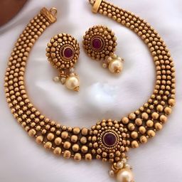 Rujve Jewellery Gold-Plated Artificial Stone Studded JewellerySet-image-15