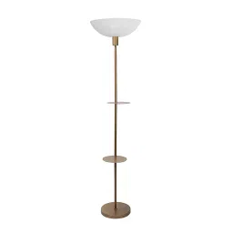 Sanded Edge White Frappe Uplight Floor Lamp in Solid Wood & Washable Acrylic Shade Natural Wood-picture-42