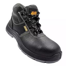 JAMA Steel Toe Safety Shoes High Ankle PU Sole Black Leather Size UK 12, JB120-image-37