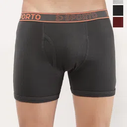 Sporto by Macho Pack Of 4 Men Low-Rise Outer Elastic Long Trunks-picture-12