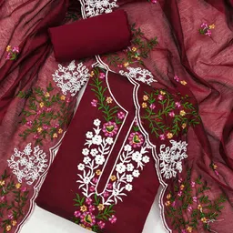 SWARNGANGA TEX Floral Embroidered Unstitched Dress Material-picture-3