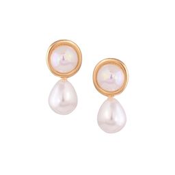 Raf the label Gold Plated Pearl Polki Style Earrings-image-60