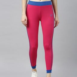 Zebu Women Pink Solid Skinny-Fit Cropped Joggers with Side Stripe Detail-image-6