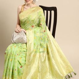 Silk Land Floral Zari Pure Cotton Jamdani Saree-picture-50