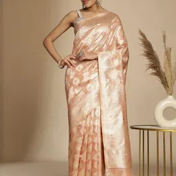 Anouk Rustic Ethnic Motifs Woven Design Banarasi Saree with Blouse Piece-picture-42
