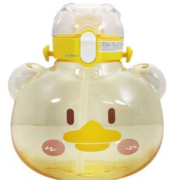 FunBlast Cartoon Water Bottle with Straw Yellow  1000 ml-image-86