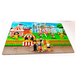 Fingo Brain Wooden Jumbo Jigsaw Circus Theme Multi color - 30 Pieces-4
