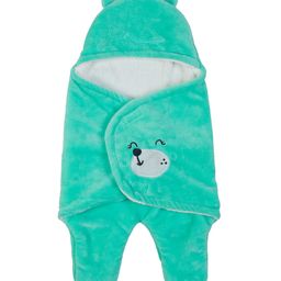 Babyzone Bear Embroidered Solid Color Soft Wearable Blanket - Green-image-74