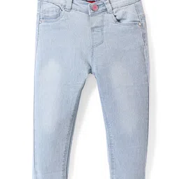 Babyhug Denim Full Length with Stretch Washed Jeans - Light Blue-picture-47
