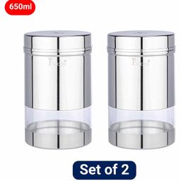 PddFalcon Stainless Steel See-N-Store Canister Set of 2, 650ml-23