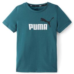 Puma Cotton Knit Half Sleeves T-Shirt With Logo Print - Teal Blue-21