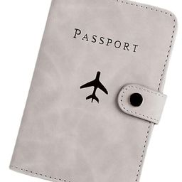 House of Quirk Passport Holder Cover PU Leather Passport Cover Case Organiser with Wallet for Women Men-with Lock Grey-image-28