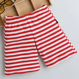 BABY NATION Cotton Striped Shorts - Red-picture-7