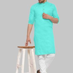 ANUJ FASHION Men Mandarin Collar Straight Kurta-picture-6