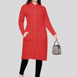 Wool's Kart Self Design Knee Length Wool Coat-picture-7