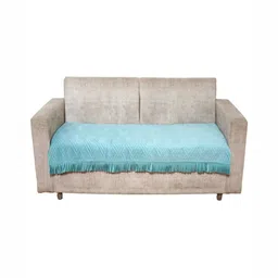 Fashion Throw Turquoise Blue Velvet 1 Piece Sofa Cover-image-99
