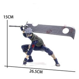 Awestuffs Hatake Kakashi Character Model with Konoha Broken Sword Large Action Figure Naruto Series Limited Edition for Car Dashboard, Decoration, Cake, Office Desk & Study Table- Height 15 Cm image 3