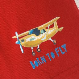 Zero Sinker Shorts with Plane Print - Red image 3