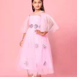 BAESD Flared Sleeve Net Fit & Flare Maxi Dress image 4