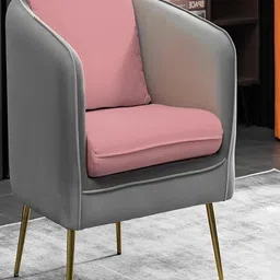 DOE BUCK Pink & Grey Wooden Lounge Chair-picture-0