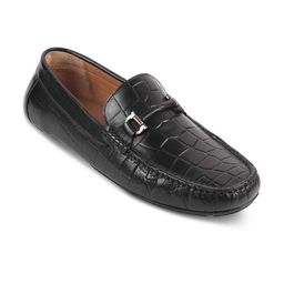 Tresmode Men Printed Leather Loafers-13