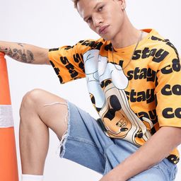 Kook N Keech Disney Mickey Mouse Printed Drop-Shoulder Pure Cotton Oversized T-shirt-image-33