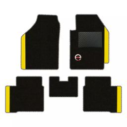 Elegant Duo Black And Yellow Carpet Car Mat Compatible With Honda City 2014-2019-image-93