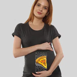 SillyBoom Women Charcoal Printed T-shirt-image-70