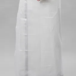 Ramraj Men Solid Adjustable Dhoti with Border image 1
