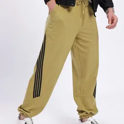 glitchez Men Side Striped Mid-Rise Baggy Fit Joggers-image-38