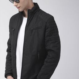 The Indian Garage Co Men Black Solid Padded Jacket-image-53
