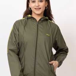 KAZZ Women Brand Logo Colourblocked Windcheater Running Sporty Jacket-image-49