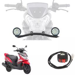 Cartronics 42W Complete Lighting System 14 LED Round Fog Lamp Light for Yamaha Ray Z-35