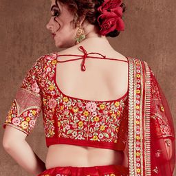 DIVASTRI Embroidered Sequinned Semi-Stitched Lehenga & Unstitched Blouse With Dupatta image 3
