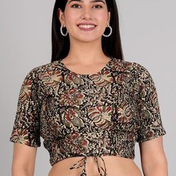YASH GALLERY Printed Cotton Crop Top-image-13
