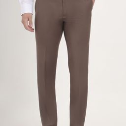 METAL Men Solid Slim Fit Mid-Rise Formal Trousers-image-23