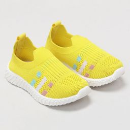 Priaansha Kids Striped Design Detailed Slip On Unisex Shoes - Yellow-image-38