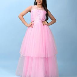 Pine Kids Sleeveless Party Frock With Sequins Detailing - Pink-image-5