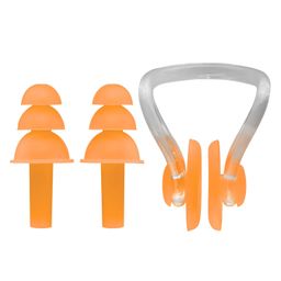 KARBD Nose Clip and Ear Plugs for Swimming Water Protection Earbuds Nose Plug - 1 Set, Orange-17