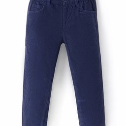 Under Fourteen Only Cotton Solid Textured Trousers - Navy Blue-image-36