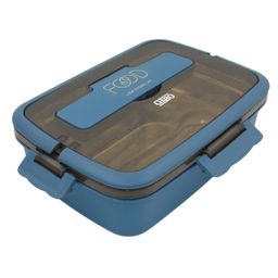 Sanjary Stainless Steel Lunch Box with 4 compartment and Clutterys 1350ml color design may vary-0