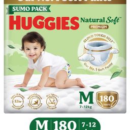 Huggies Natural Soft Premium Baby Diaper Pants Medium - 180 Pieces-image-55