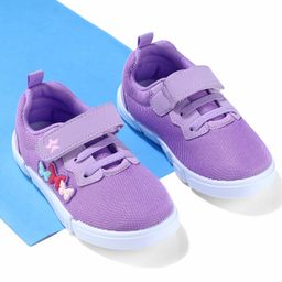 Cute Walk by Babyhug Velcro Closure Sneakers With Butterfly Applique - Purple-image-79
